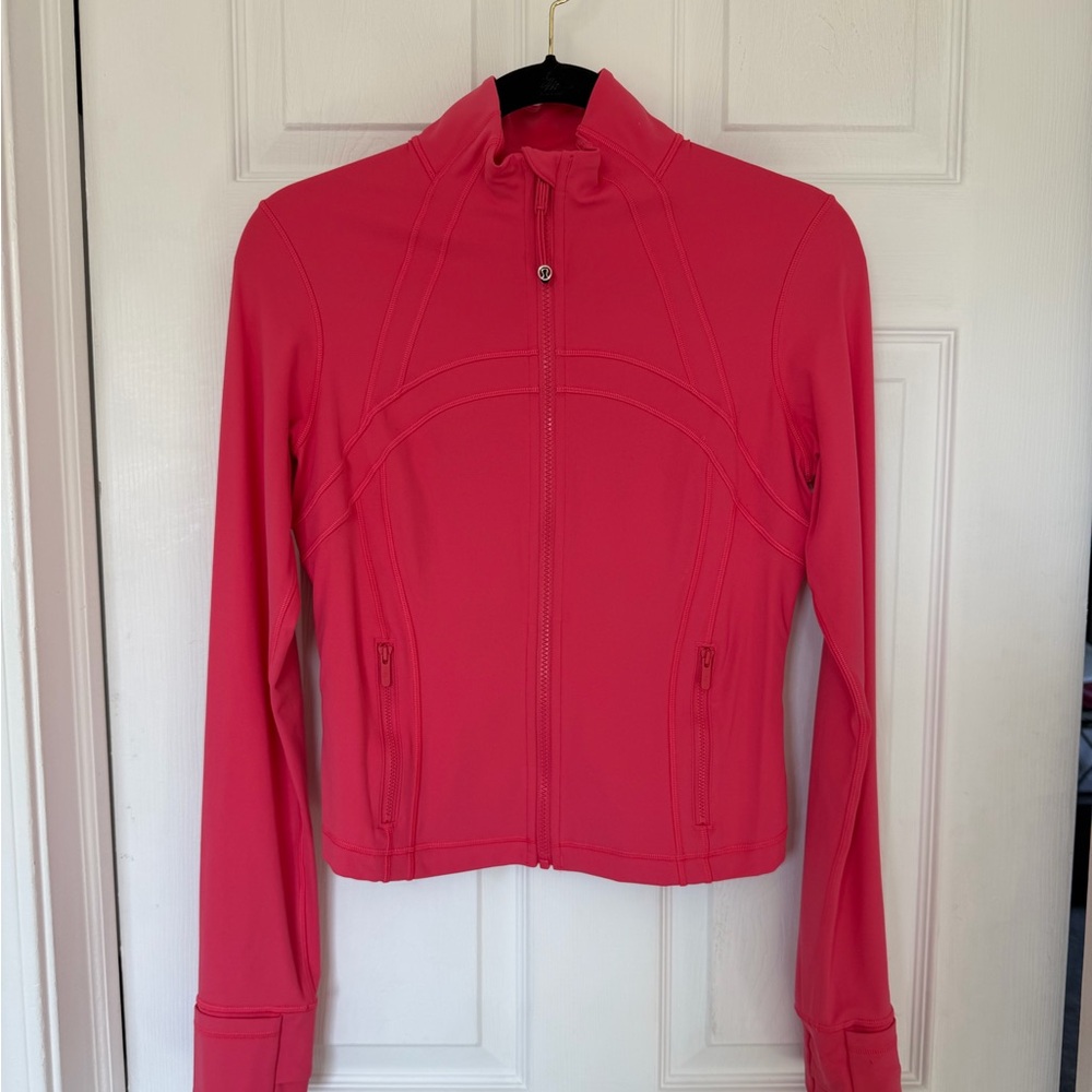 Lululemon Define Cropped Jacket Nulu - warm coral/orange salmon color
